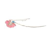 IWOWHERO U-shaped Enamel Peony Hairpin Craft Elegant Chinese Style Hair Accessories for Women Traditional Hanfu Hair Fork Vintage Decorative Clip