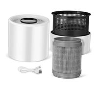 IWOWHERO USB Air Purifier for Bedroom and Office with Dual Speed Quiet Fan Aromatherapy Diffuser Filter for Dust Odor Smoke Removal Portable Desktop Freshener for Dorm and Classroom White