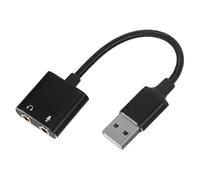 IWOWHERO USB to Headset Adapter with External USB Sound Card Audio Jack Converter for Computers Tablets and Smartphones Durable High Fidelity Wide