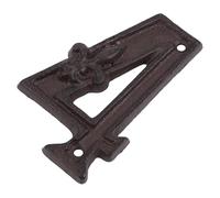 IWOWHERO Vintage Cast Iron Door Number 4 - Metal House Address Sign for Gate and Mailbox, Retro Outdoor Number Plaque for Home Entrance