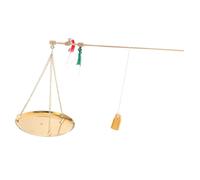 IWOWHERO Vintage Copper Mini Scale Capacity Portable Chinese Rod Scale for Precise Herbal Weighing with Pan Lightweight for Tea Jewelry and Dried Fruits
