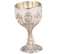 IWOWHERO Vintage European Zinc Alloy Wine Goblet with Rose Pattern Multi-Function Metal Liquor Cup for Whiskey Vodka Cocktails Stylish and Easy-Clean Retro Design for Banquets and Home Use