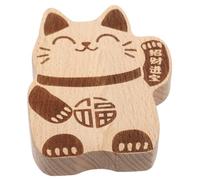 IWOWHERO Vintage Magnetic Bottle Opener Refrigerator Magnet with Fortune Cat Design Multi-Functional Solid Beech Wood Beer Opener for Kitchen Bar Garage Strong Fridge Magnet for Christmas