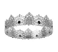IWOWHERO Vintage Medieval King Crown with Stone Embellishment for Men European Court Style Tiara for Weddings Birthday Parties Proms and Halloween Costume Accessories