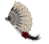 IWOWHERO Vintage Palace Style Folding Fan Handheld Folding Fan Elegant Pattern for Women Stage Dance Performance Party Decoration
