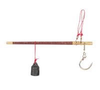 IWOWHERO Vintage Wooden Beam Balance Scale with Copper Hook and Weights, Handheld Mechanical Scale for Kitchen and Home Use, 5 Jin Capacity with Red Cord and Traditional Weighing Tool