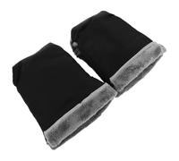 IWOWHERO Waterproof Warm Stroller Gloves for Pushchair - Universal Winter Pram Hand Muff Mittens, Extra Thick Insulated Hand Warmer for Cold Weather, Black One Pair