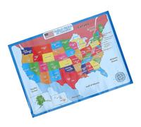 IWOWHERO Wear-resistant Usa Map Poster on Synthetic Paper, Creative Design Educational Geography Poster for Preschool Education, 1 Sheet Learning and Cognitive Map