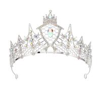 IWOWHERO Wedding Crown - Silver Crystal Tiaras with Rhinestone Bride Jeweled Alloy Headband for Marriage Ceremony, Prom, Bridal Shower, Prom, Queen, Birthday