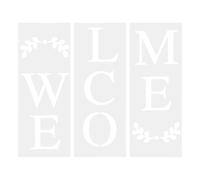 IWOWHERO Welcome Letter Painting Stencils 3Pcs Plastic DIY Welcome Board Templates for Wooden Signs Crafts Art Stencils Reusable English Lettering Aids for Home Decor