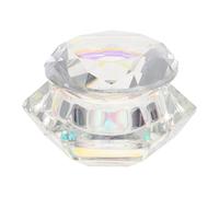 IWOWHERO White Crystal Nail Art Cup with Lid, Lightweight Mini Acrylic Liquid Container for Professional and Home Use, Nail Crystal Glass Pen Wash Cup for Manicure