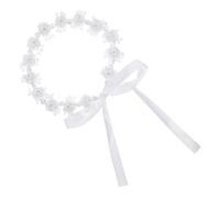 IWOWHERO White Crystal Polymer Flower Headband for Women Handmade Floral Hairpiece for Weddings Birthdays Prom and Graduation Lightweight Design with Elegant Decoration