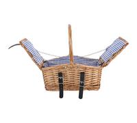IWOWHERO Willow Picnic Basket with Handle and Lid, Small Handwoven Wicker Basket Lined for Gardening, Shopping, and Outdoor Picnic Use