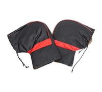 IWOWHERO Winter Motorcycle Handlebar Mitts with Plush Lining and Pu Leather Windproof Rainproof Gloves for Motorbike Winter Riding, Skin Friendly Black Handlebar Muffs Random Color