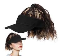 IWOWHERO Women’s Baseball Cap Curly Ponytail Synthetic Wig High Ponytail Design, Mixed Color, Lightweight Cap Wig for Daily Wear, Parties, and Cosplay