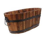 IWOWHERO Wood Planter Pot Flower Plant Pot Outdoor Small Rectangular Anti-corrosion Solid Wood Garden Vegetable Planting Box for Patio Gardening