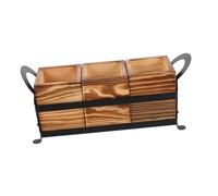 IWOWHERO Wooden Cutlery Caddy with Multicompartment Design for Kitchen Countertop and Makeup Brush Organizer High Load Capacity Rustic Flatware Holder and Chopstick Storage Rack for