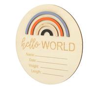 IWOWHERO Wooden Memorial Cards Newborn Announcement Sign Baby Birth Cards Signs for Newborns for Baby Shower