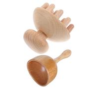IWOWHERO Wooden Multi-Function Therapy Cup Massage for Whole Body Relief Household Comb Massager for Neck Shoulder Legs and Back Convenient Manual Gua Sha Tool