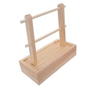 IWOWHERO Wooden Yarn Holder with Built Needle Storage Box Portable Crochet and Knitting Organizer Rack Lightweight Craft Spinner for Thread and Tool Management