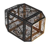 IWOWHERO Wrought Iron Decorative Metal Lampshade Cover with Butterfly and Flower Engraving for E27 Socket, 4.2cm Diameter, Suitable for Chandelier, Table, and Floor Lamps in Western Style