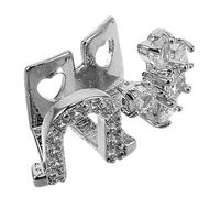 IWOWHERO Zircon Hip Hop Teeth Grill Fake Grills for Rap Performances Comfortable Cosplay Teeth Jewelry with Dazzling Zircon Accents for Christmas Parties and Music Festivals
