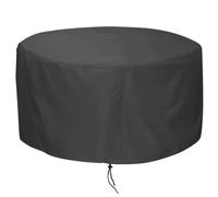 IWTTWY Fire Pit Cover Round, 420D Outdoor Fire Pit Cover Heavy Duty Waterproof, Patio Fire Table Cover Windproof & Anti-UV Garden Patio Heater Fireplace Chiminea Cover (122x46cm)
