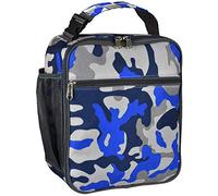 IWTTWY Insulated Lunch Bag Camo Cooler Bag Portable Carrying Lunch Box Bag for Boys Girls Women Men to School Office Outdoor (Camo Blue)