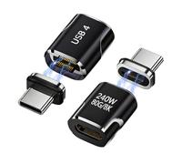 iwui 2 Pack Magnetic USB C Adapter 240W Fast Charging, Type-C Magnetic Connector Supports 80Gbps Data Transfer and 8K@60Hz Video Output, Compatible with Various Devices Models