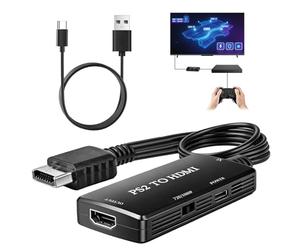 iwui PS2 to HDMI Converter for PS1 PS2 to HDMI Adapter with 720P/1080P Monitor Projector, Plug and Play, Support HD 16:9 4:3 Output Switch, Cable Adapter for Playstation 2 Consoles