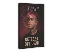 IWVFJBAQ Rapper Lil Peep Poster (27) Canvas Poster Bedroom Decor Landscape Office Room Decor Gift 24x36inch(60x90cm)