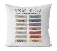 IWXYI Boho Classroom Decor,Classroom Nursery Pillow Covers 18x18,Growth Mindset Cushion Pillows Case Decoration for Classroom,Boho Classroom Decor,Counselor Therapy Office Decor,