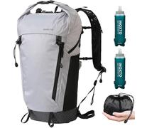 IX INOXTO Hiking Backpack 15L/22L Ultra Lightweight Packable Travel Backpack Small Waterproof Foldable Outdoor Day Pack with Two 500ML soft flasks for Men Women (Grey)