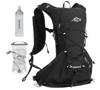 IX INOXTO Hydration Backpack, Lightweight 8L/12L Hydro Water Daypack with 1.5L/2L Water Bladder Bag, Running Hydration Vest Backpack for Men Women, Hydration Pack for Cycling Hiking (Black)