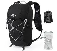 IX INOXTO Hydration Backpack with 2L Water Bladder Bag for Women and Men, 15L Lightweight Pack for Running, Cycling, Camping (Black)