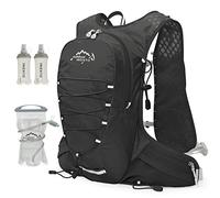 IX INOXTO Running Hydration Vest for Men Women Water Backpack for Running 3L Running Hydration Pack for Trail Running Marathon Race Hiking (Black White)