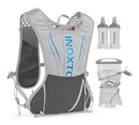 IX INOXTO Running Hydration Vest - Men Women 3L Trail Running Backpack for Marathon & Hiking (Grey-Blue, 1.5L + 250ML)