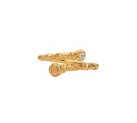 IX Studios Crunchy Nature Ring Goldplated Silver DMN0315GDWH-54 - Unisex - 925 Sterling Silver Gold 54