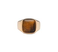 IX Studios Cushion Signet Tiger Eye Ring 22 ct. Goldplated Silver DMN0282GDTE--50 - Unisex - 925 Sterling Silver Brown/Gold 50