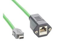 IX40G-B-10S-CV(7.0) IX B Key to RJ45 Female Cable Screw Panel Mount RJ45 Modular Jack Industrial Cat6A Ethernet Shielded Cable for Industrial Camera Machine Vision PLC Robotic(0.3M/0.98FT)