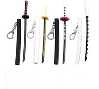 ixampoun Suitable for Devil Slayer Mini Toy Katana Keychain, Metal Model Sword With Pull Out Best Gift For Anime Lovers, Multicolor, 6.7