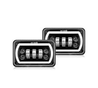 Ixaundd Car Headlamp 4X6inch Black Square LED Headlight 2Color DRL LED Driving Light For Cadillac For Eldorado For Seville 1975-1985 For Offroad Trucks Light 12V Car DRL(2pc LED Headlight)