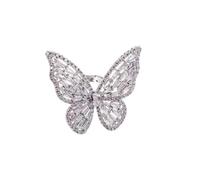IXDEAXLY Fashionable Shine Delicate Big Butterfly Rings for Women Adjustable Spread wings Ring Jewelry, Adjustable, Zinc, No Gemstone
