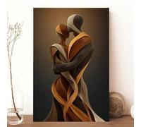 IXEHOH Abstract Couple Embracing Canvas Wall Art - Romantic Love Art Print - Modern Romantic Painting for Living Room & Bedroom Decor 20x30