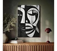 IXEHOH Abstract Face Canvas Wall Art Black and White Minimalist Portrait Paintings Wall Decor Vertical Wall Art Aesthetic Wall Art Large Wall Art Canvas Prints for Home Office 60x90