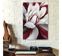 IXEHOH Abstract Floral Canvas Wall Art, Vertical Red and White Flower Painting, Large Modern Canvas Prints, Elegant Nature Artwork for Living Room, Bedroom, and Home Office 80x120