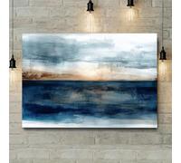 IXEHOH Abstract Ocean Landscape Canvas Wall Art, Modern Blue Seascape Paintings Wall Decor, Large Minimalist Coastal Pictures for Living Room, Calm Nature Horizon Artwork Print 30x40