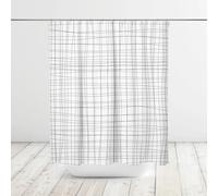 IXEHOH Black and White Grid Lines Shower Curtain,Bath Curtain, Bathtub Curtains Modern Polyester Water Repellent Machine Washable(185x190cm/73x75in(WxH))