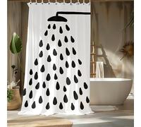 IXEHOH Black and White Shower Drops Shower Curtains,Modern Bathroom Decor,Monochrome Bath Curtain,Waterproof Bathroom Accessory(75x200cm/29x79in(WxH))