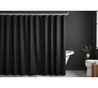 IXEHOH Black Shower Curtain,Polyester Fabric Bathroom Curtains Soft Hotel Quality Cloth Shower,Light-Weight & Machine Washable 200x160cm/78x63in(WxH)